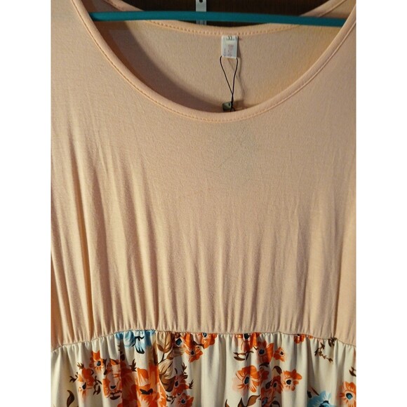 Blue Time- 3/4 Sleeve Pink/ Floral  Long Maxi Dress Womens Xlg  NWT SUPER CUTE - Picture 15 of 16